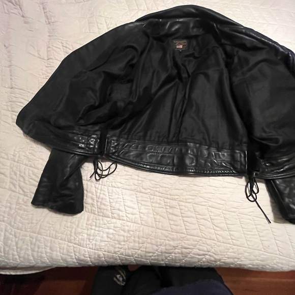 Vanson Leather black motorcycle jacket size 52 - Made IN MA USA - Picture 5 of 16